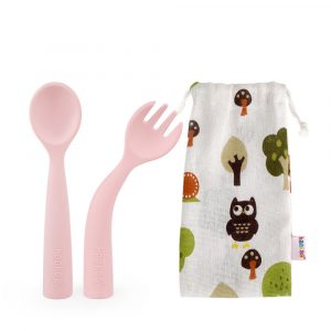 Set de cubiertos de silicona flexibles Haakaa