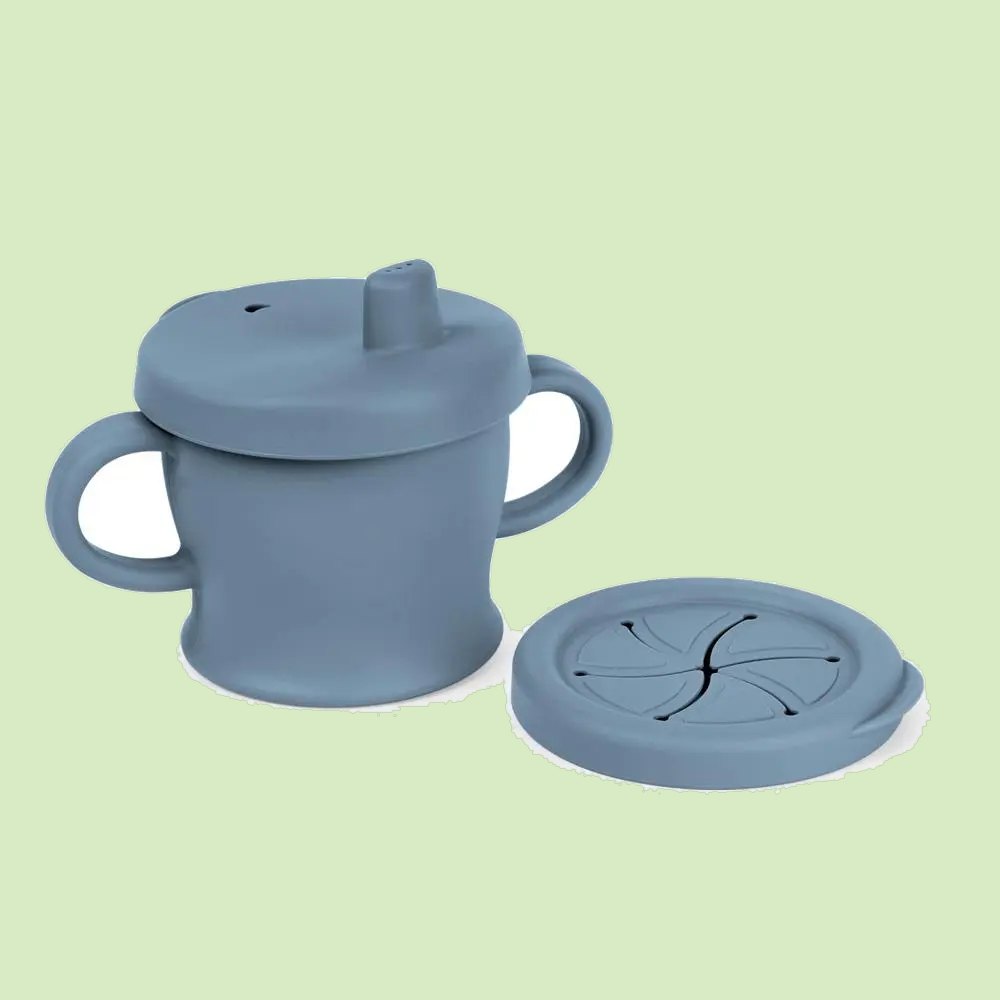 Taza Haakaa 3 en 1 Sip n snack bluestone